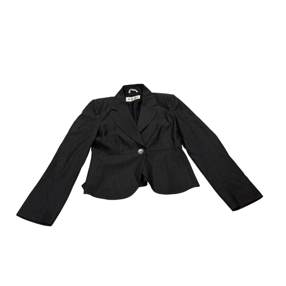 Max Mara Women’s 8 Vintage Striped Blazer Jacket Office Formal Wool Silk Blend